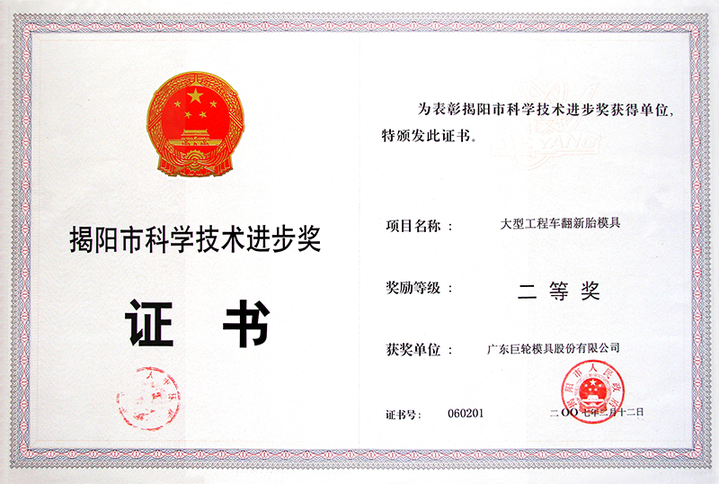 市奖-大型工程车翻新胎模具（二等）